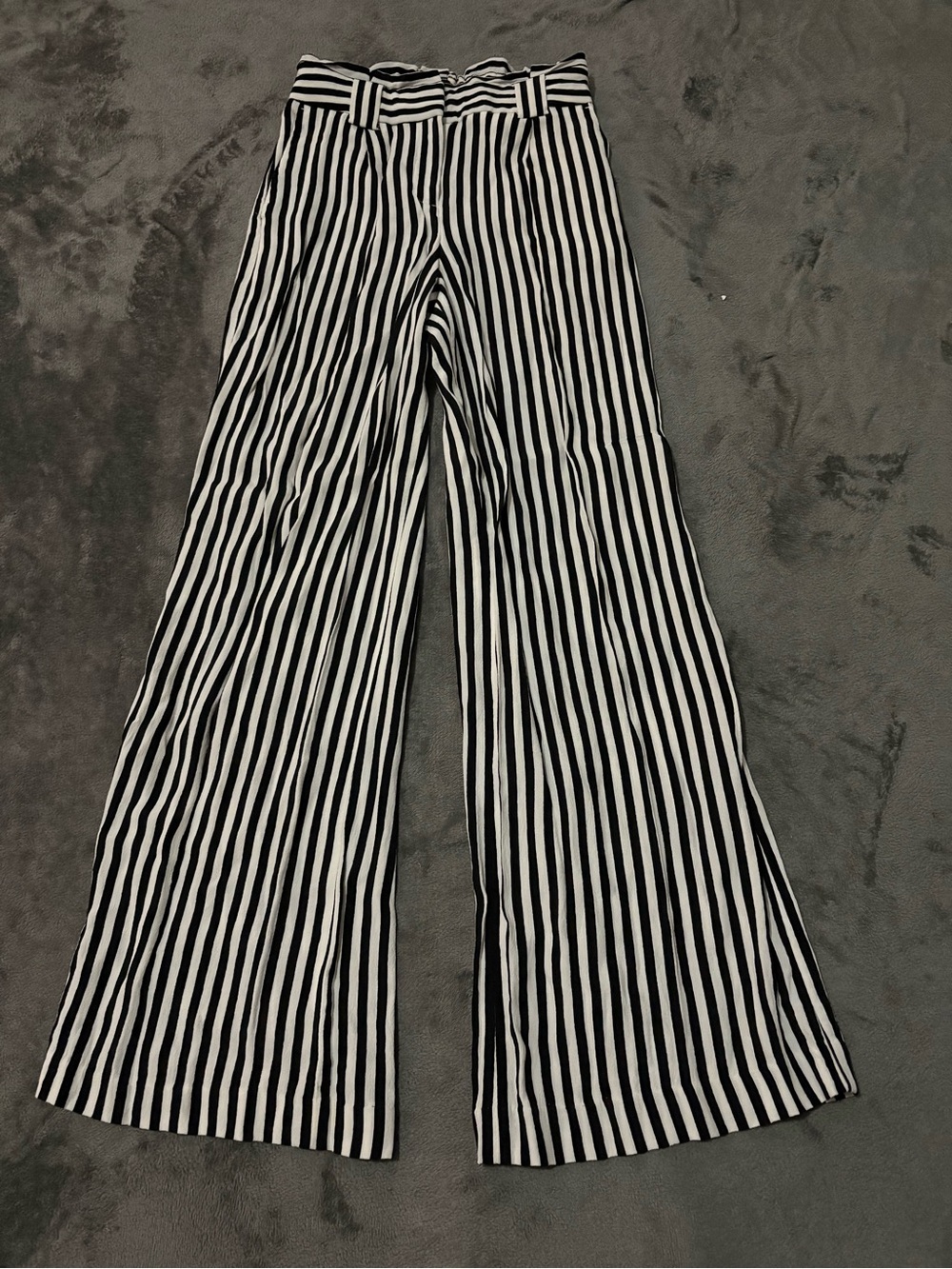 Express Black and White Striped Trousers - Picture 2 of 7